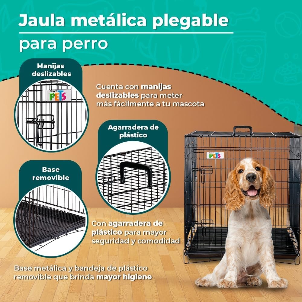 Jaula Metálica para perros Plegable Extra Grande Fancy Pets