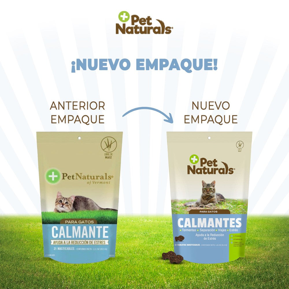 Pet Naturals Calmantes Naturales para Gatos, Sin Sedantes. Forma y Sabor a Premio 21 pz