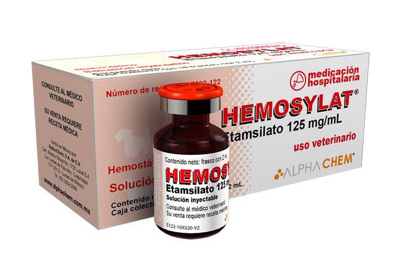 Hemosylat Etamsilato 10 frascos de 2ml (125mg/ml), AlphaChem
