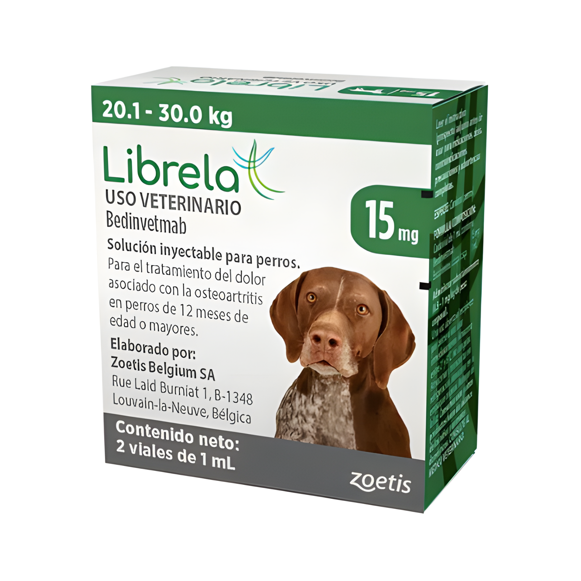 Librela 15 mg (20.1 a 30 kg) Caja con 2 Viales, Zoetis (REQUIERE REFRIGERACIÓN)