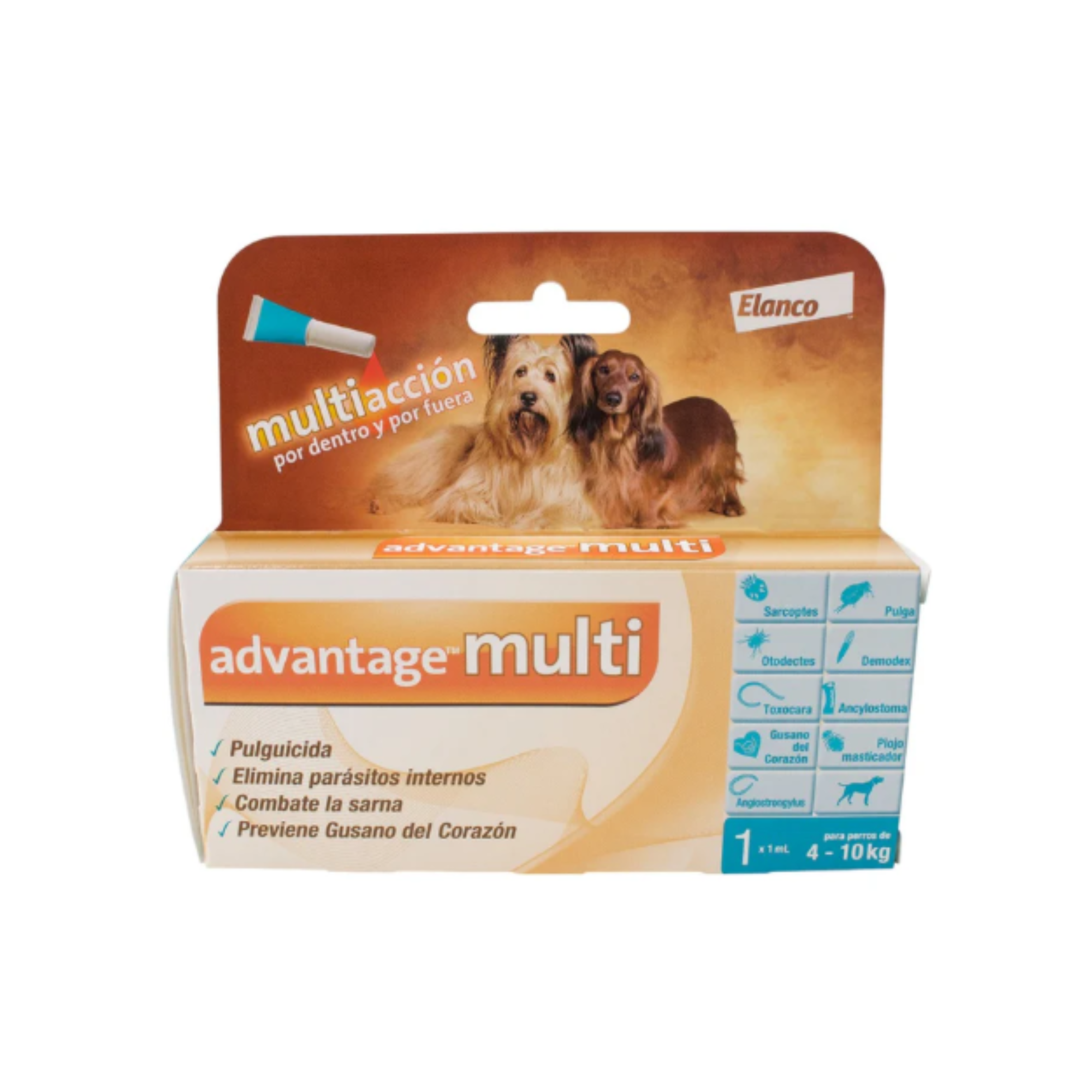 Advantage Multi 1 ml pipeta antiparasitaria para perros de 4 a 10 kg Elanco