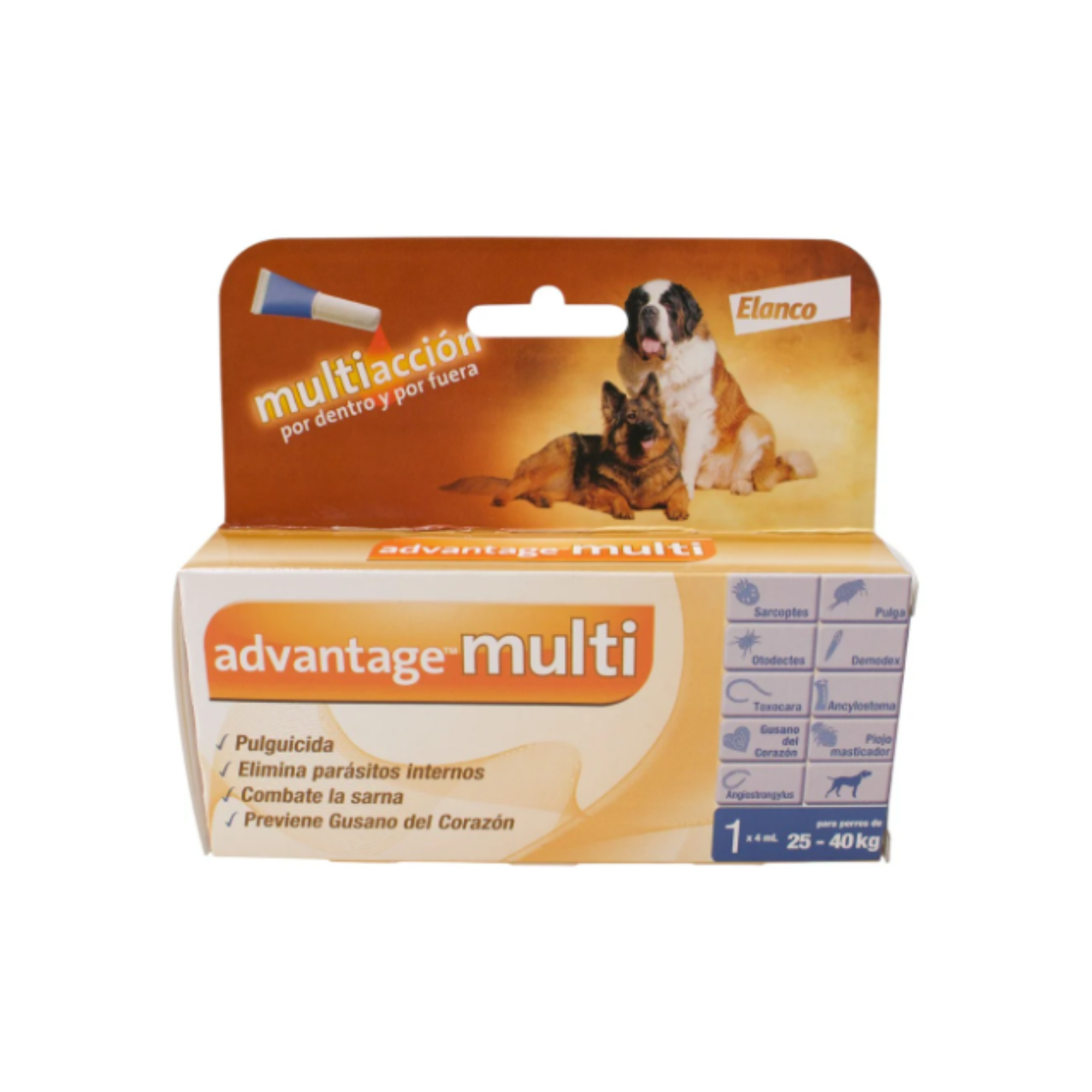 Advantage Multi 4 ml pipeta antiparasitaria para perros de 25 a 40 kg Elanco