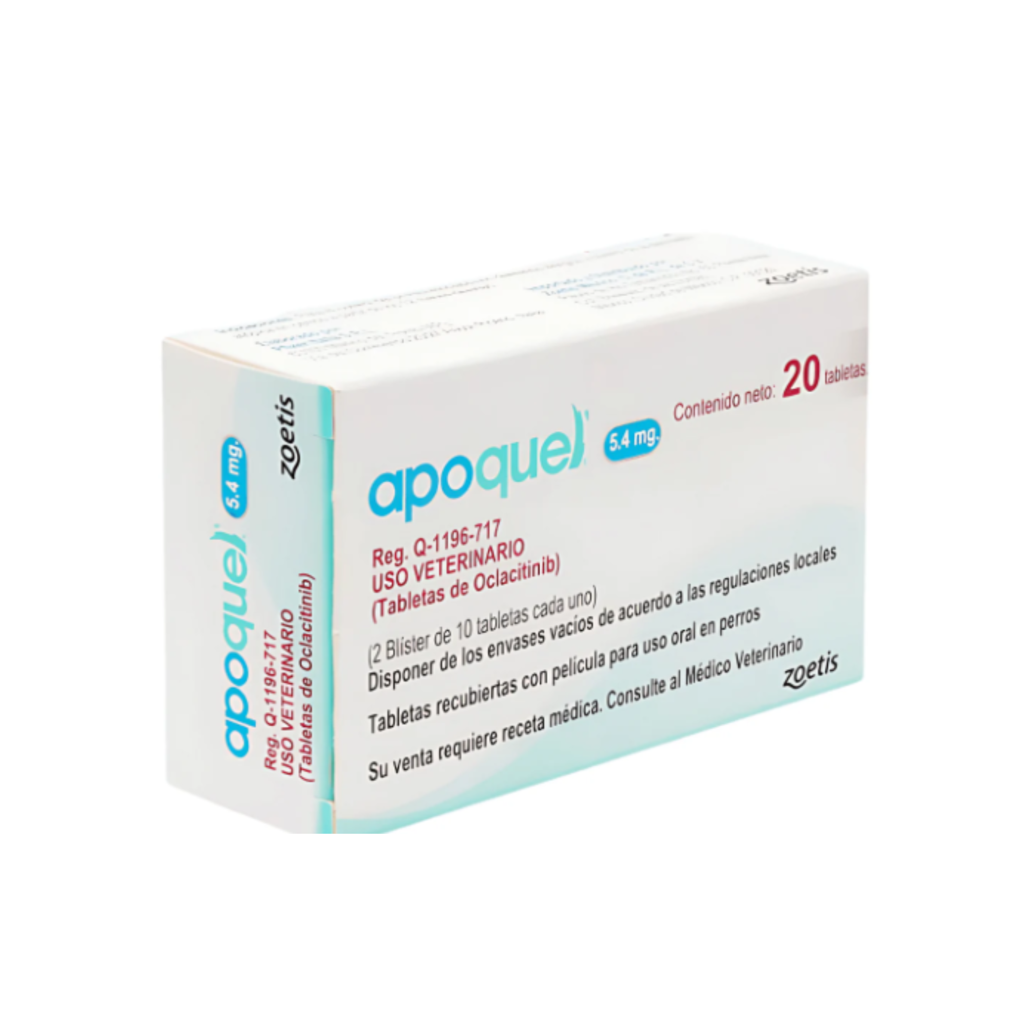 Tabletas Apoquel 5.4 mg de oclacitinib para aliviar comezón y prurito alérgico en perros