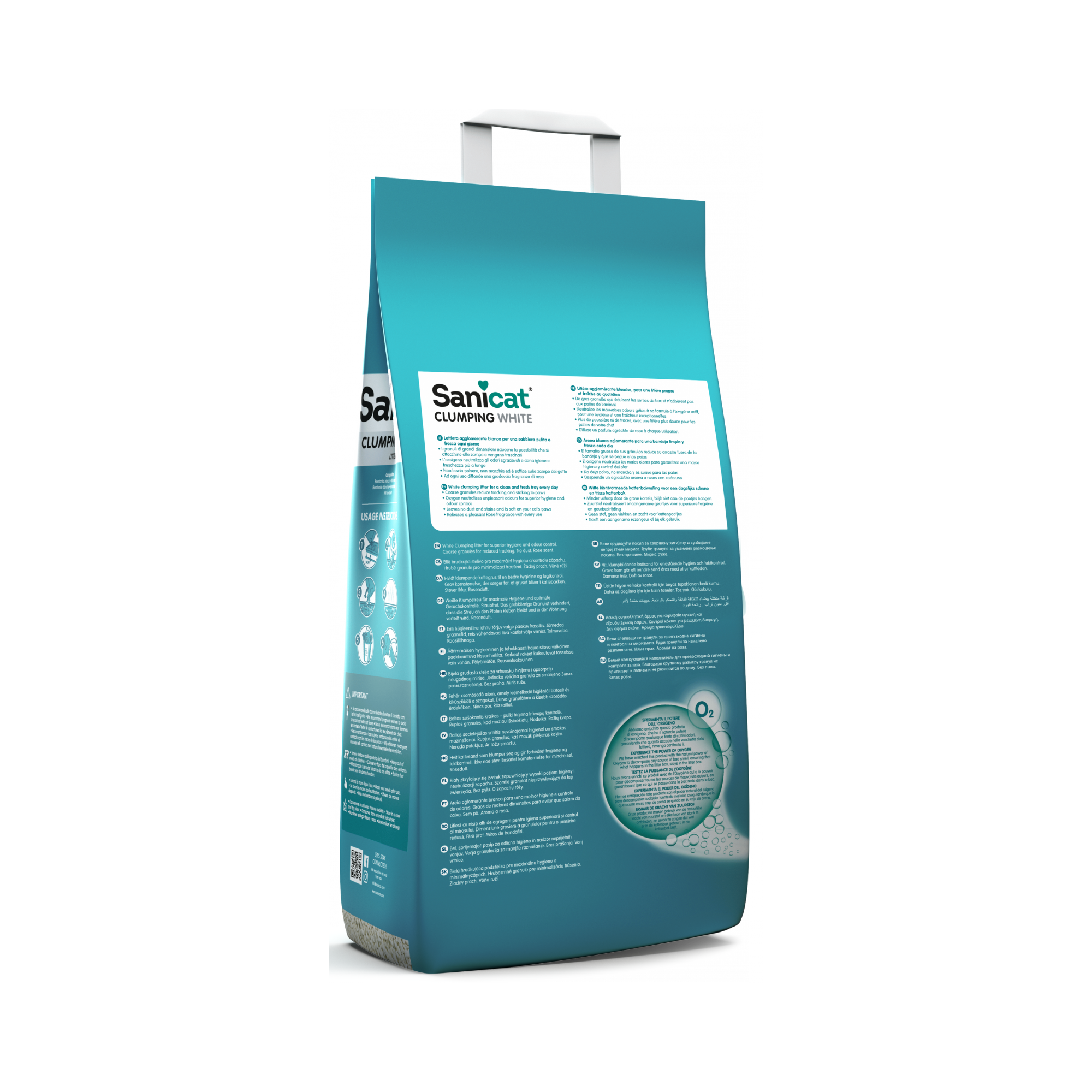 Arena para Gato Sanicat Aglutinante Aroma Pétalos de Rosa 8 Litros