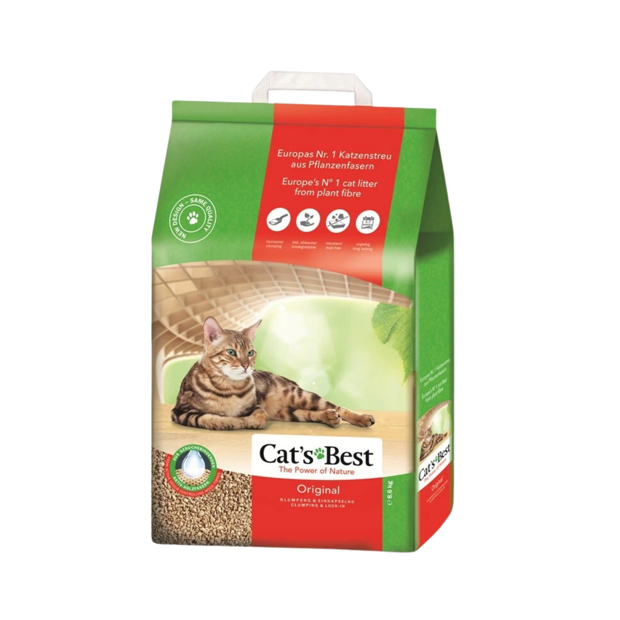 Arena para Gato Cat's Best Öko Plus 8.6 kg, arena vegetal aglomerante natural
