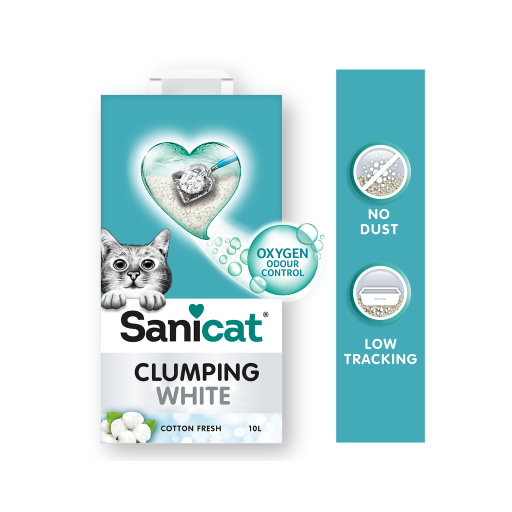 Arena Sanicat Clumping White Cotton Fresh para Gato 20 Litros