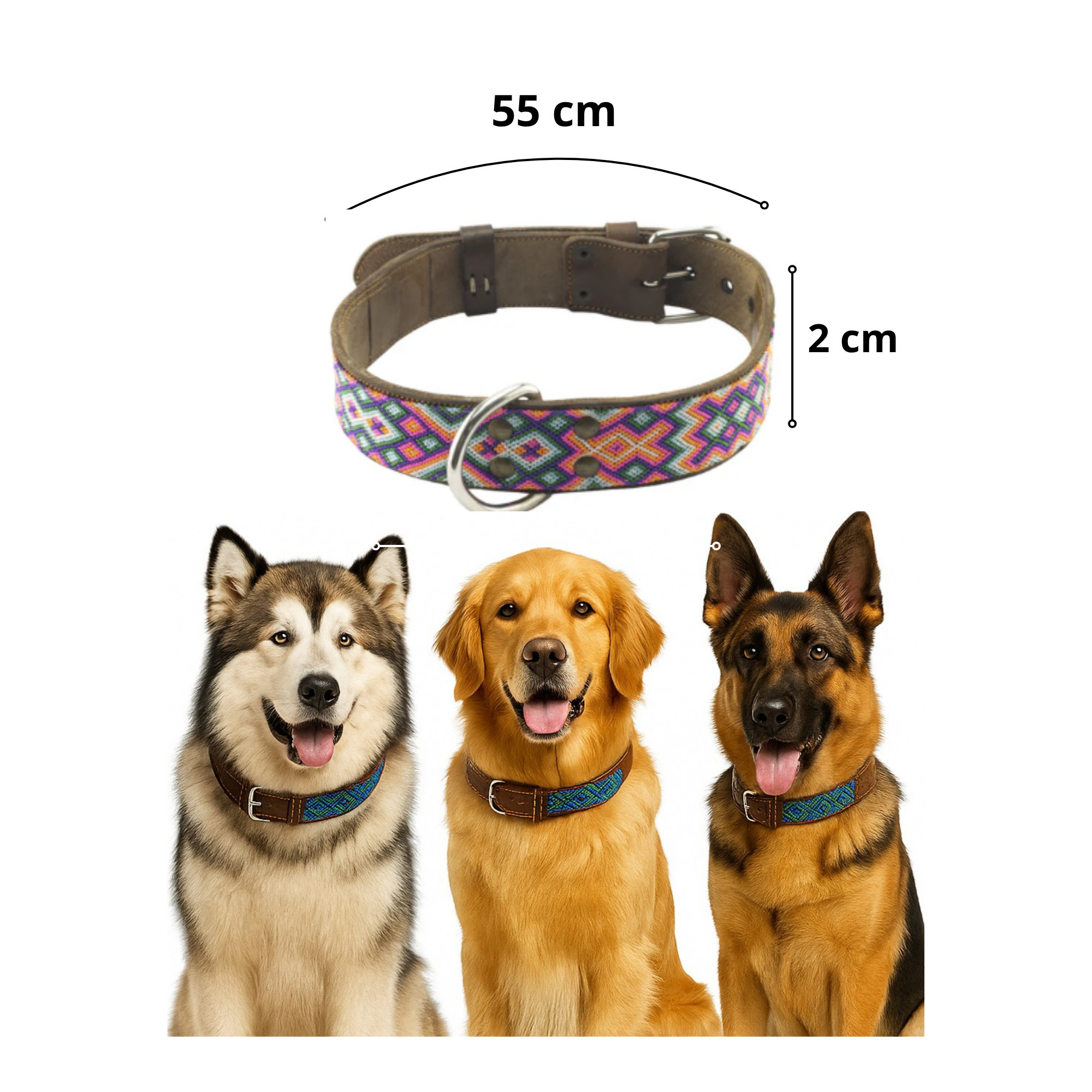 BKolor Collar Artesanal Color Mándala Talla Grande Ancho