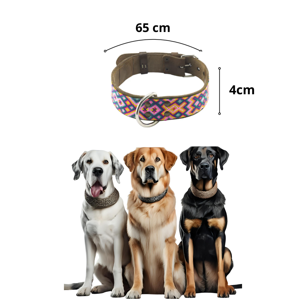 BKolor Collar Artesanal Color Rosa Talla Extra Grande Ancho
