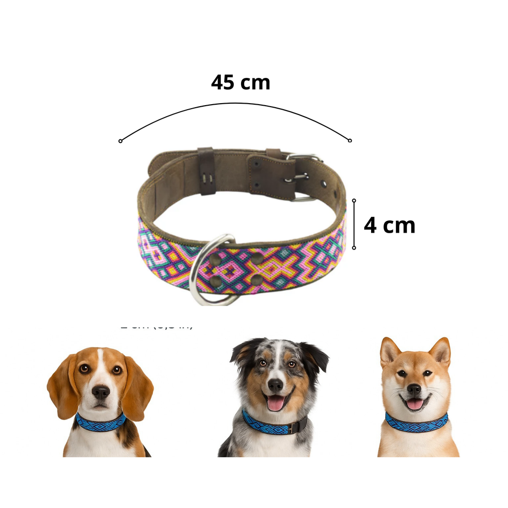 BKolor Collar Artesanal Color Rosa Talla Mediano Ancho