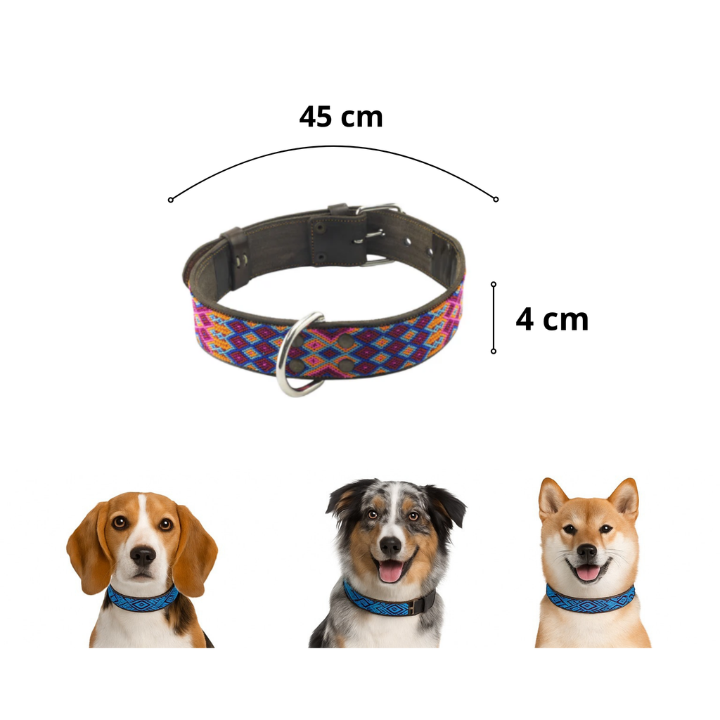 BKolor Collar Artesanal Rosa Fuerte Talla Mediano Ancho
