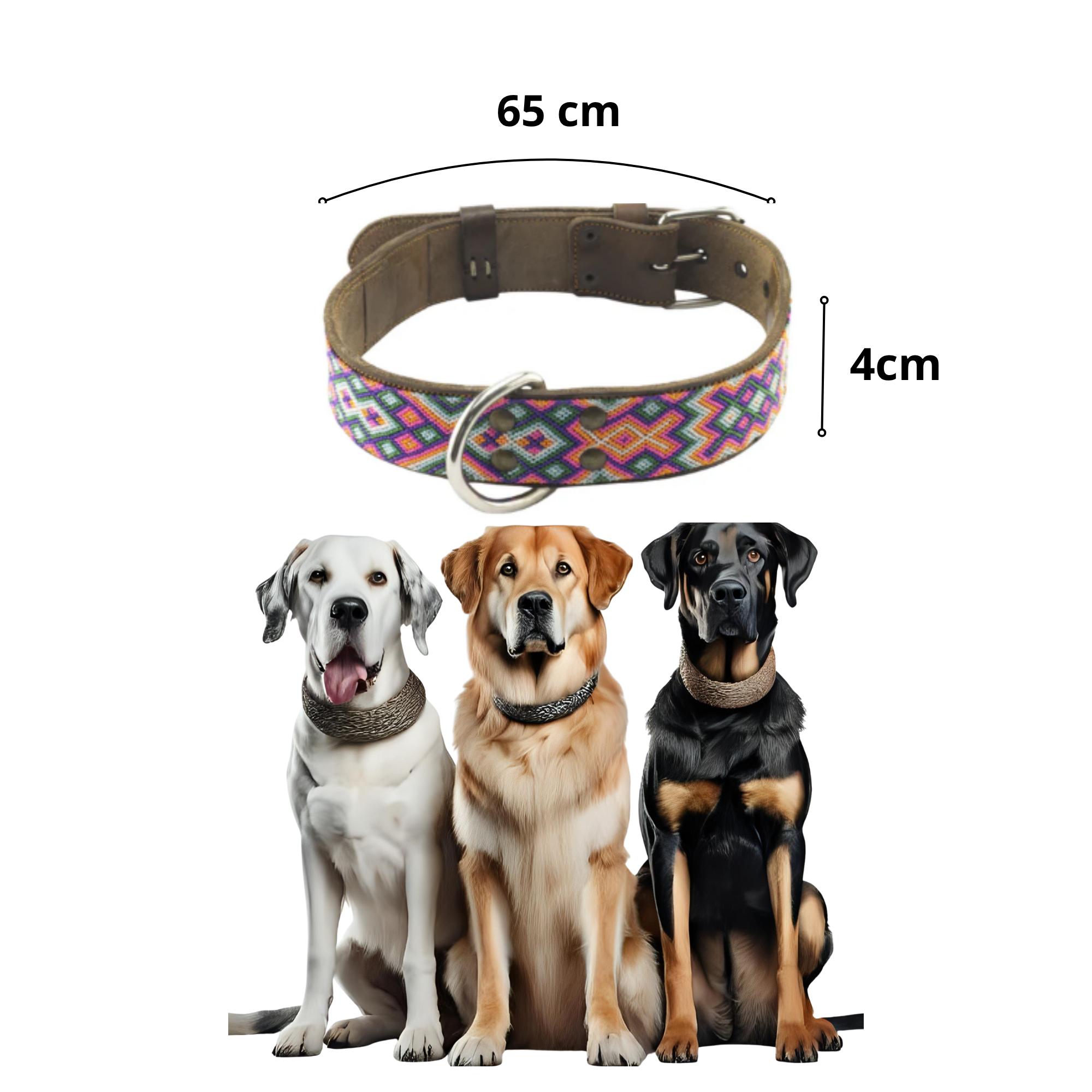 BKolor Collar Artesanal Color Mándala Talla Extra Grande Ancho