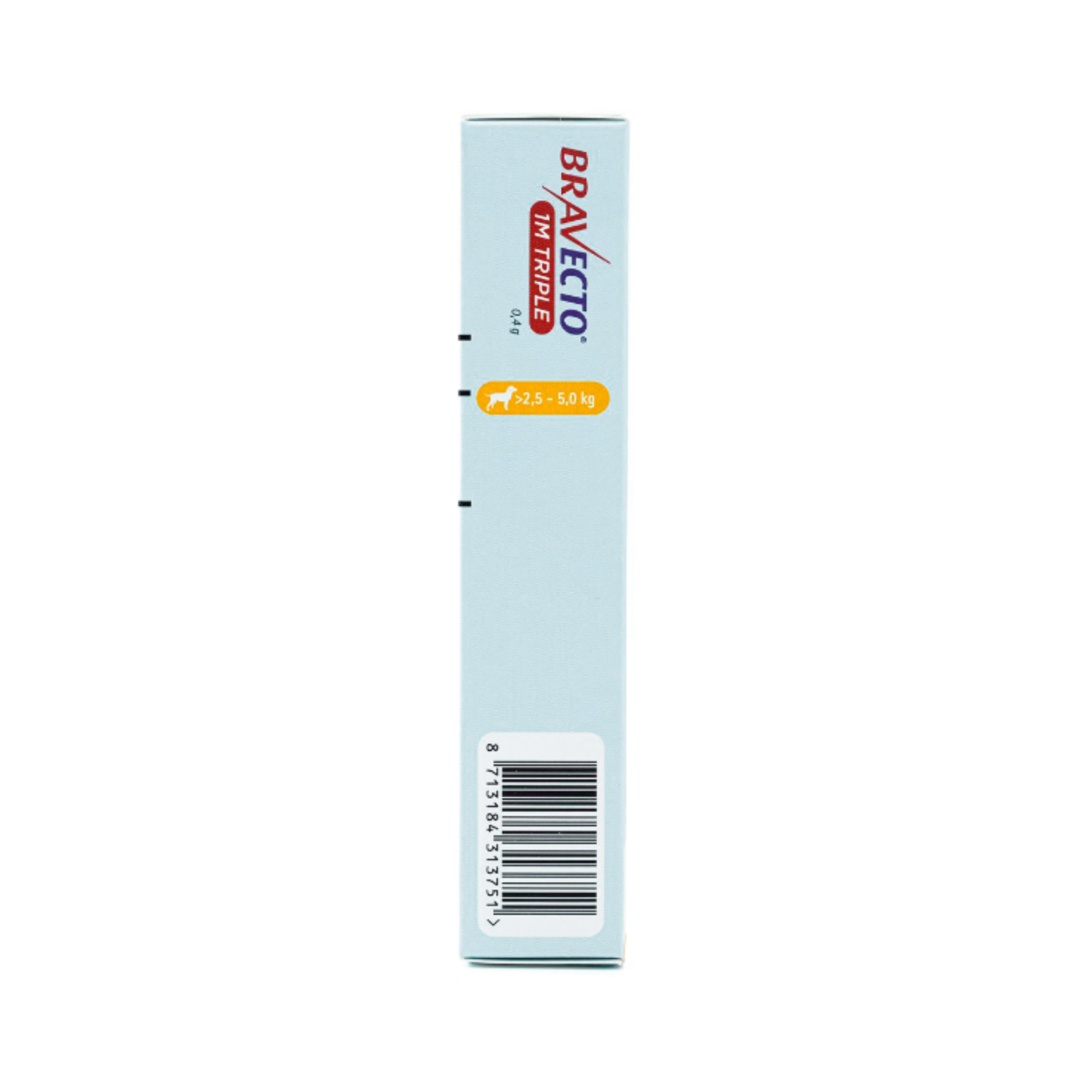 Bravecto 1M Triple 50 mg para Perros de 2.5-5 Kg 1 Tableta Masticable