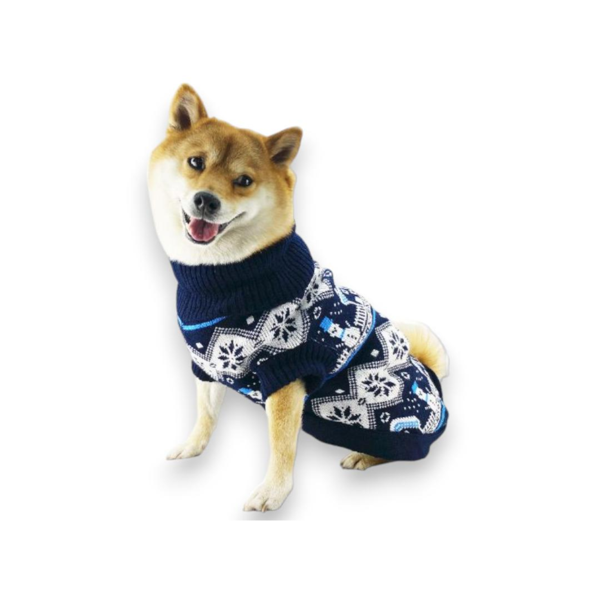 CATM Sueter Color Azul de Muñeco de Nieve Talla 9