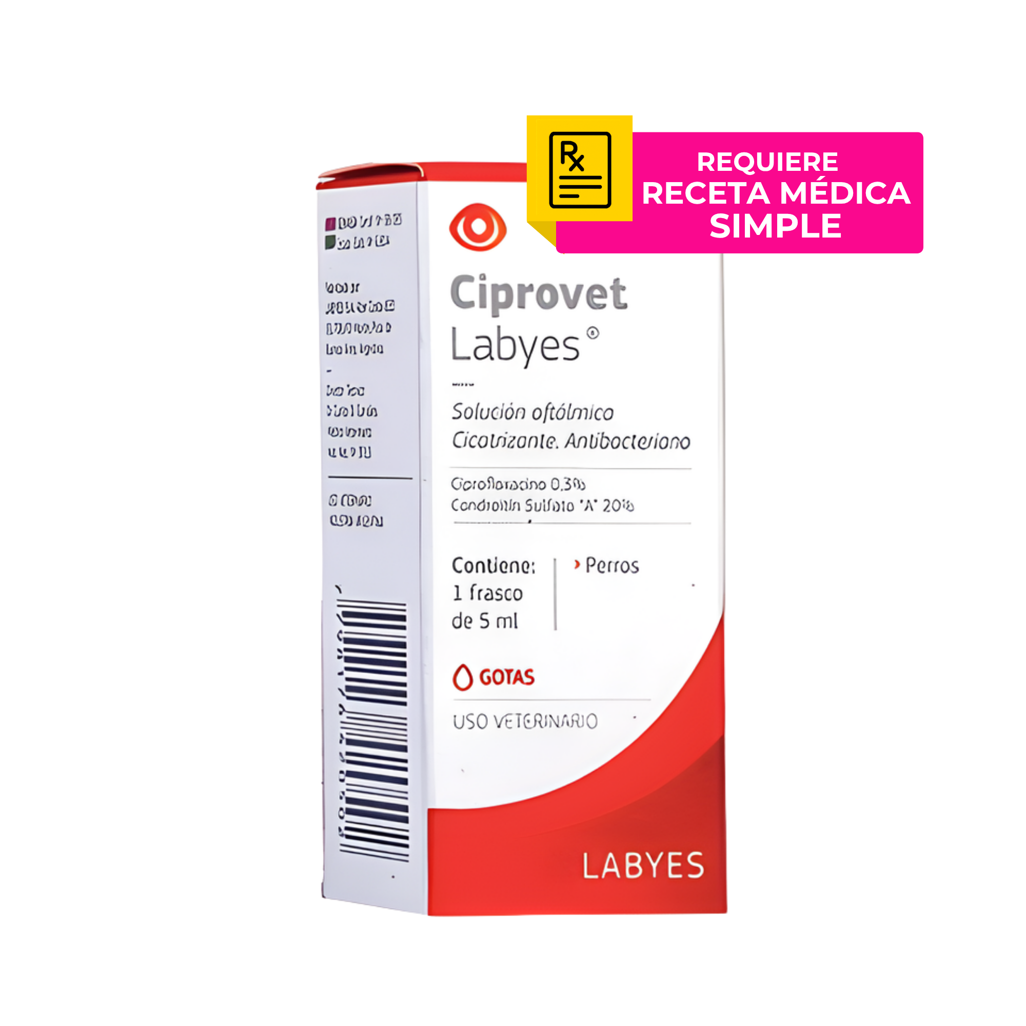 Ciprovet 5 ml Labyes – Gotas oftálmicas infección ojos perros y gatos
