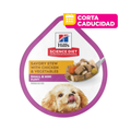 CORTA CADUCIDAD 31 Ago 2026 - 12 TRAY HILL'S SD PUPPY SMALL & MINI POLLO Y VEGETALES 99 G