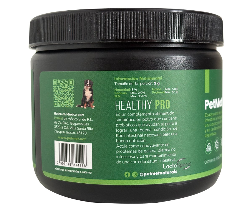 Healthy Pro, Probióticos y Prebióticos 290 Gr., Petmet Naturals