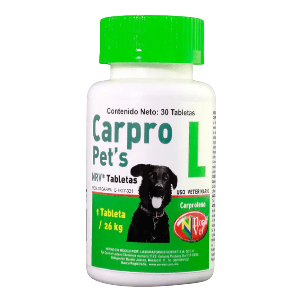 Carpro Pets L 30 Tabletas Carprofeno Norvet