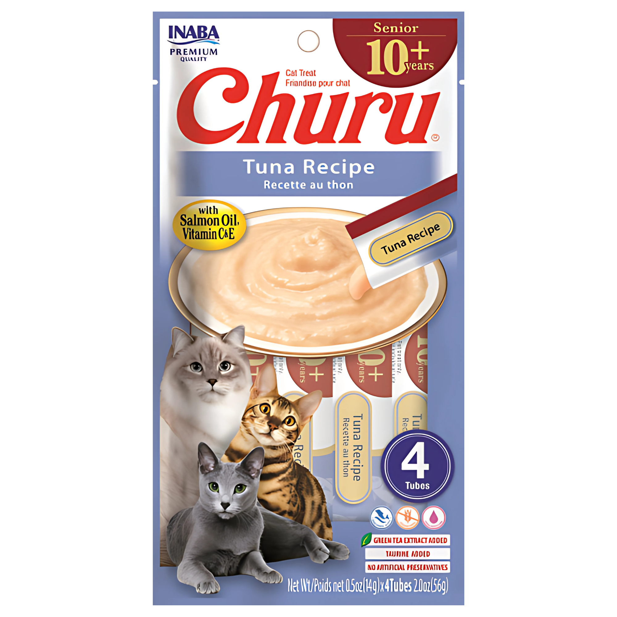 Churu Premios para Gato Senior Atún Bolsa de 4 Tubos 14 g