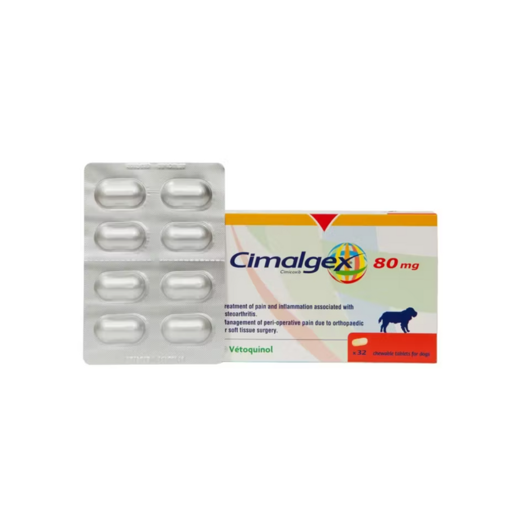 Cimalgex 80 mg 32 tabletas Vetoquinol, antiinflamatorio para perros con osteoartritis