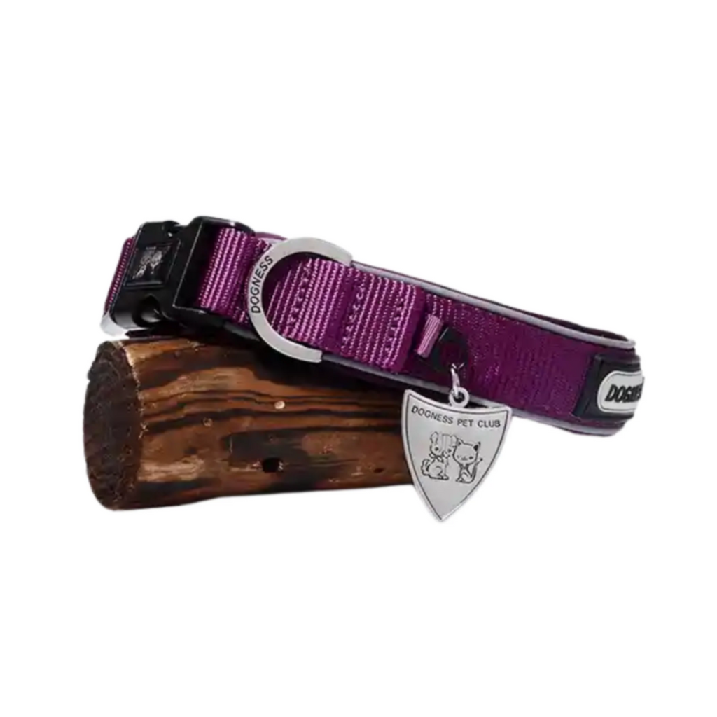 Dogness Collar Reflectivo Color Morado Para Perro Talla M