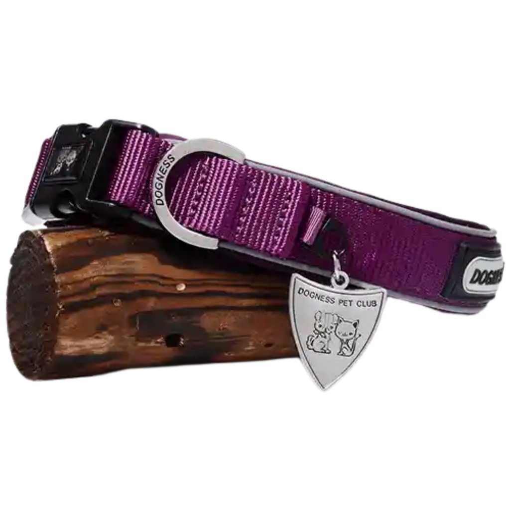 Collar para Perro Dogness Reflectivo Morado Talla XL - Seguridad