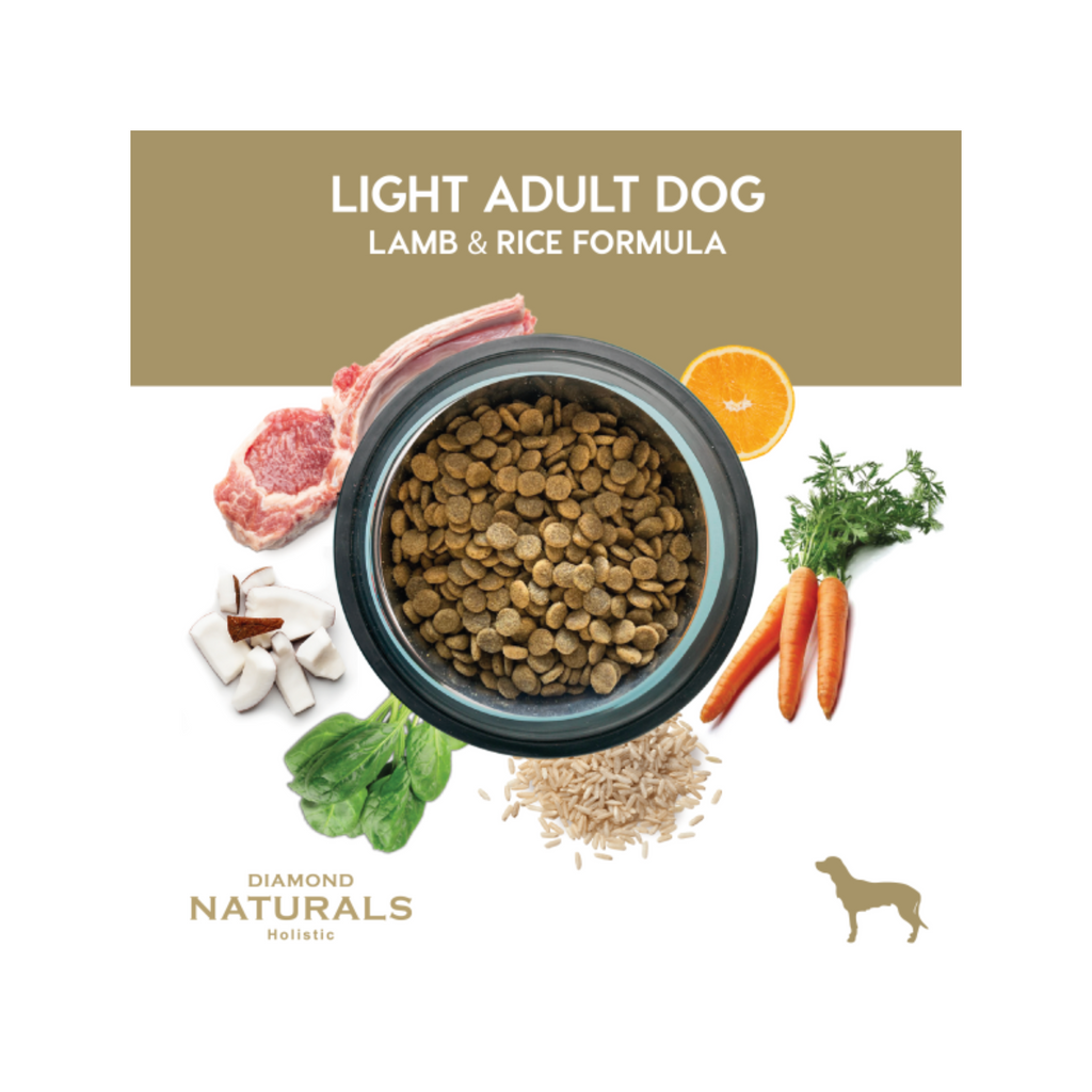 Diamond Naturals Light Croquetas de Cordero y Arroz 13.58 kg para perro adulto con sobrepeso