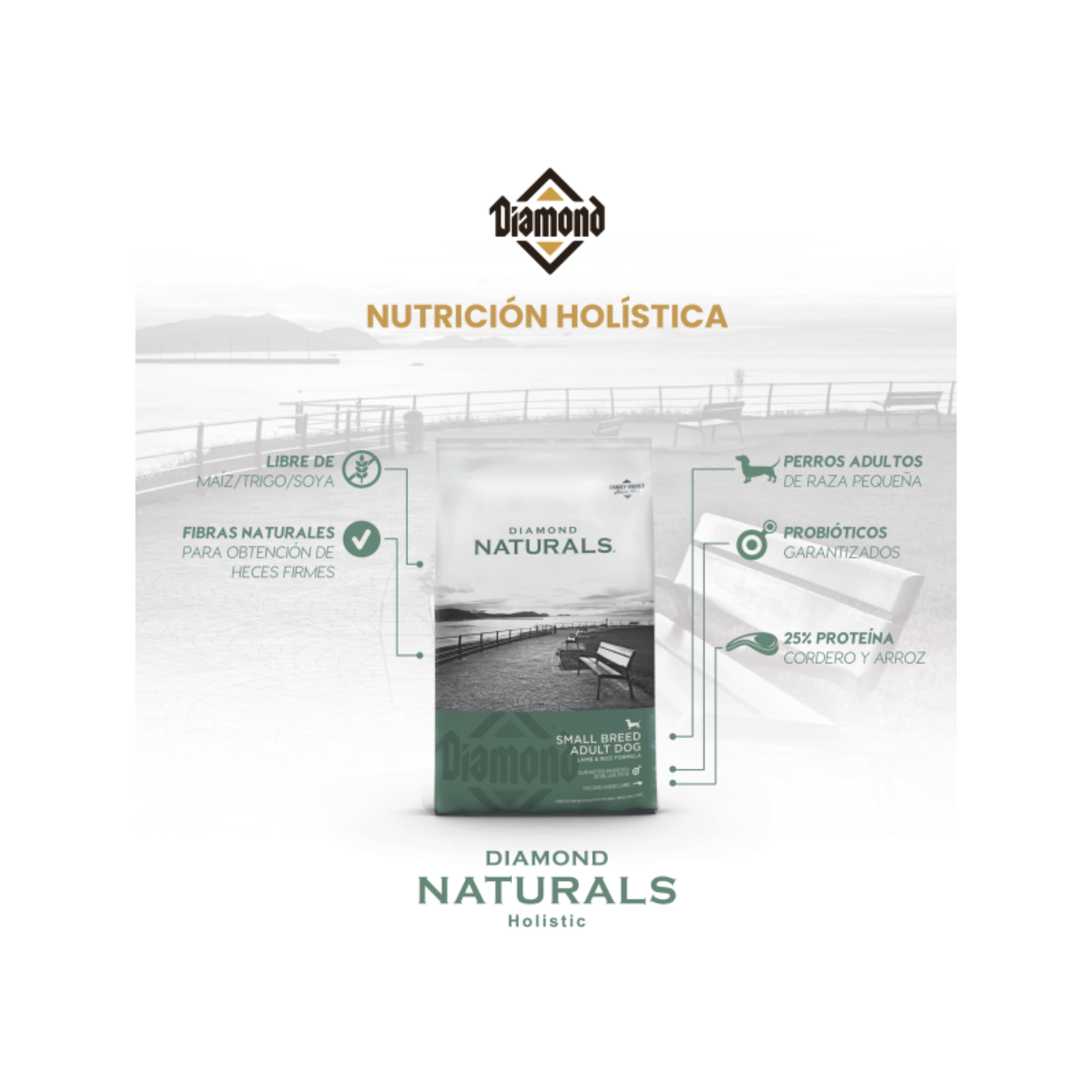 Croqueta Diamond Naturals Cordero y Arroz para perro de raza pequeña