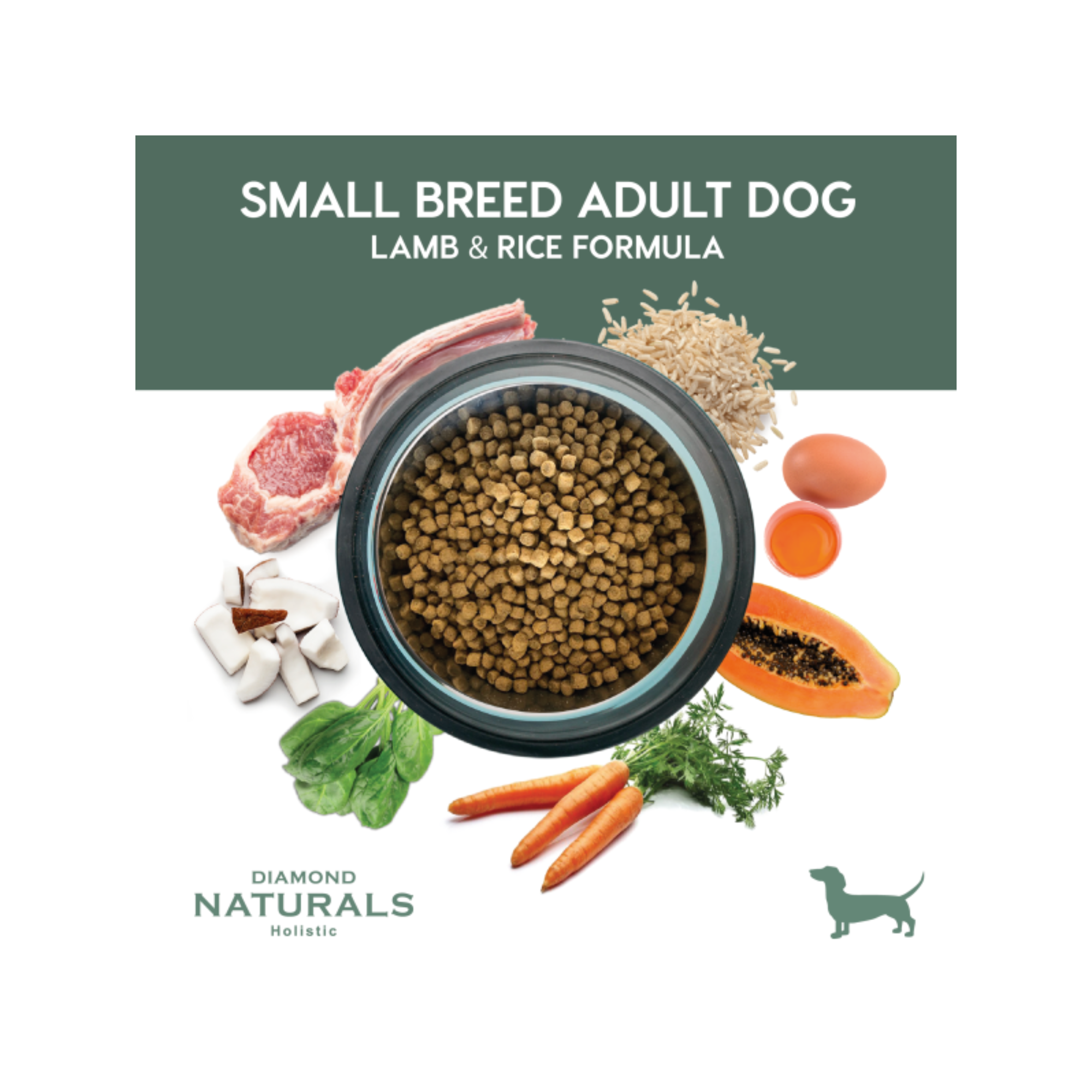 Alimento seco Diamond Naturals Cordero y Arroz para perro adulto pequeño