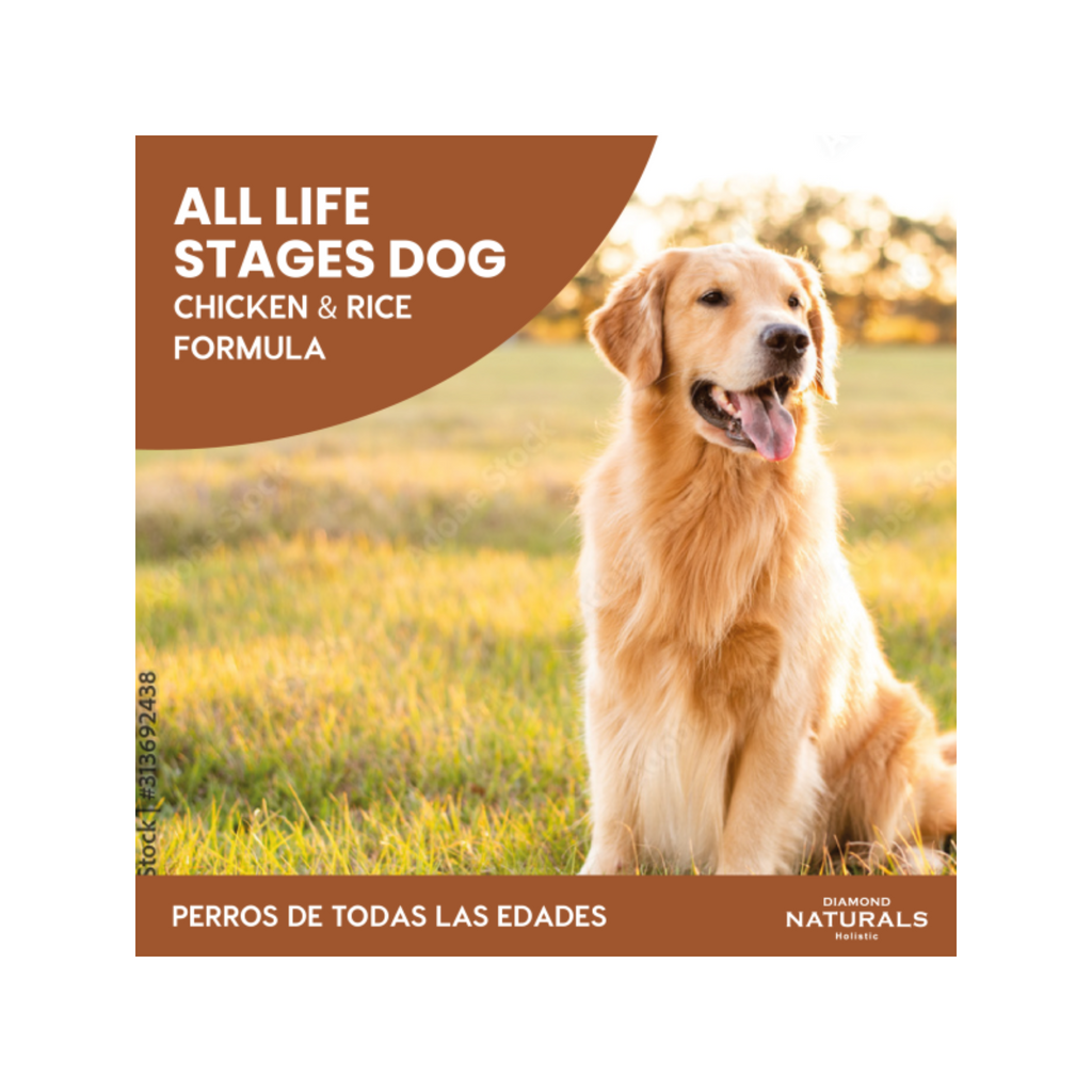 Diamond Naturals Pollo y Arroz alimento seco para perro adulto 18.14 Kg