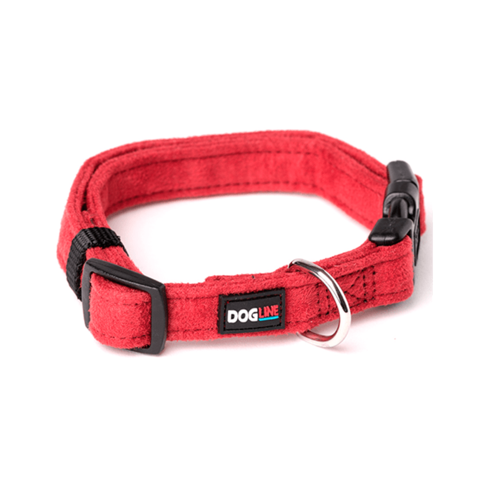 Dogline Collar de Microfibra Color Rojo Talla Grande