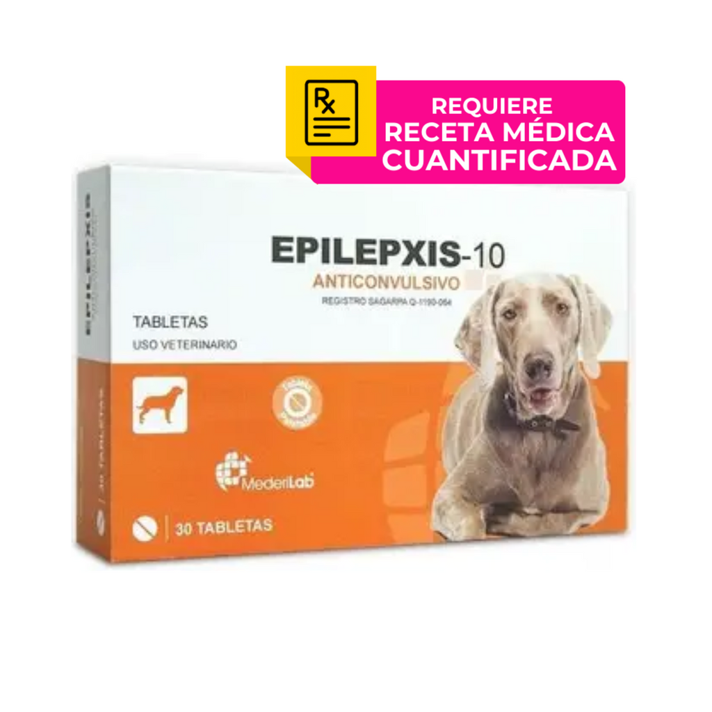 Epilepxis-10 Levetiracetam 300 mg 30 Tabletas | Anticonvulsivo Perros y Gatos | MederiLab