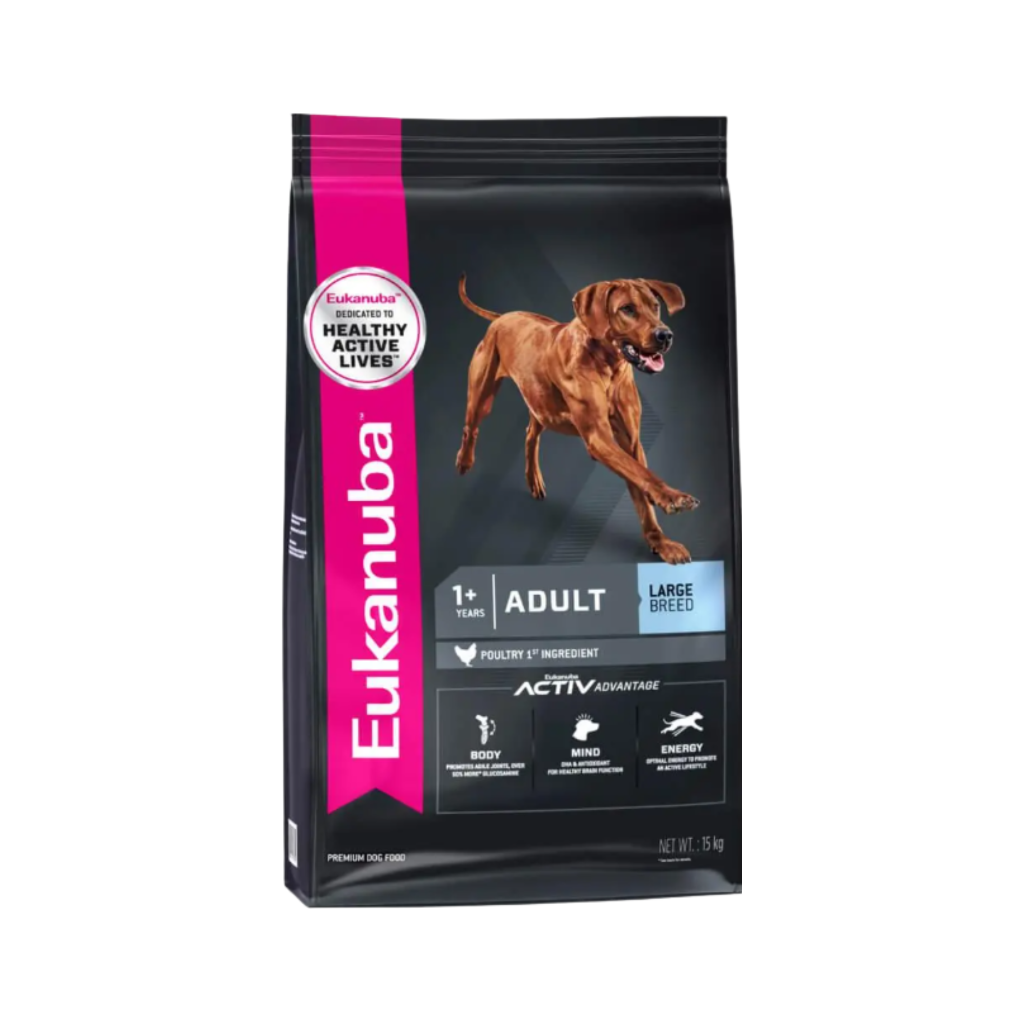 Eukanuba Adulto Raza Grande 13.61 kg, croquetas para perro adulto con pollo como primer ingrediente