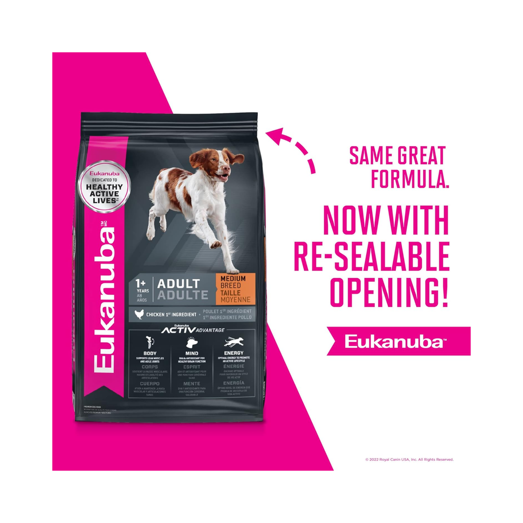 Bulto de croquetas Eukanuba Adulto razas medianas 2.04 Kg con pollo - AniMALL