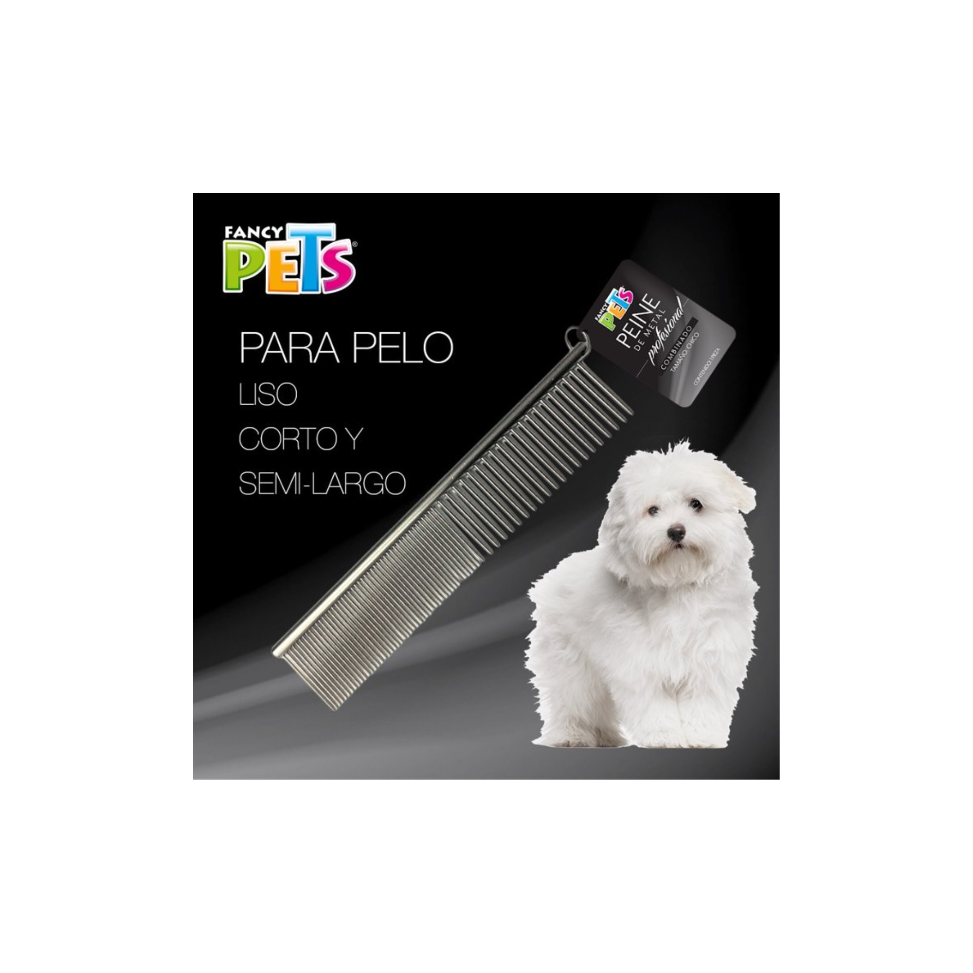 Fancy Pets Peine de Metal Combinado Chico para Perro y Gato