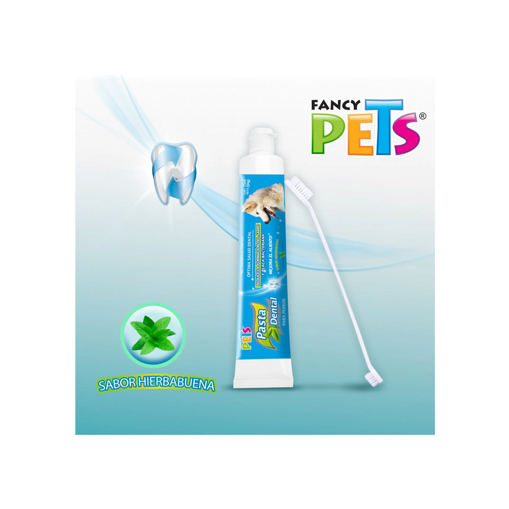 Cepillo y pasta dental Fancy Pets para higiene bucal canina