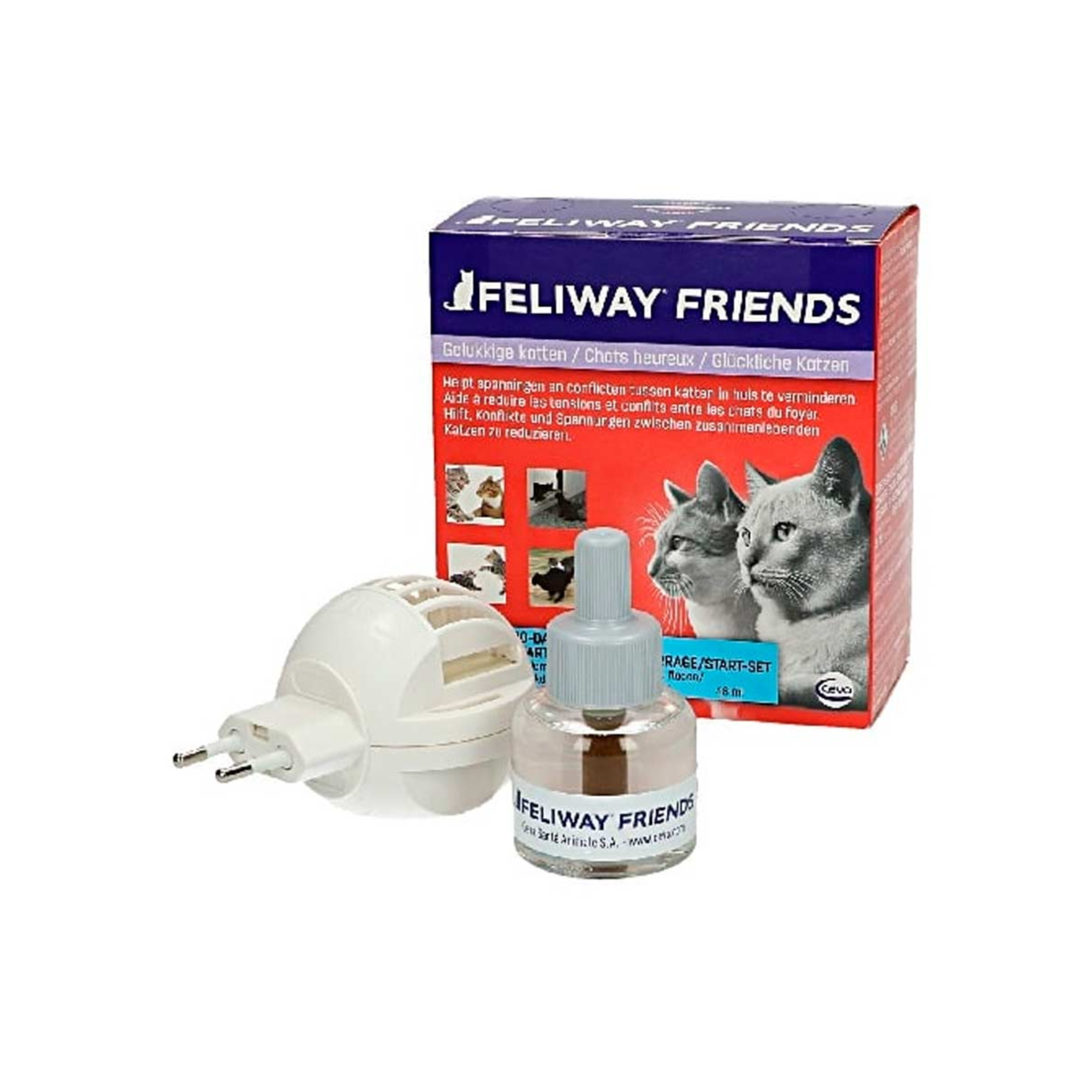 Difusor Feliway Friends con feromona apaciguante para convivencia entre gatos