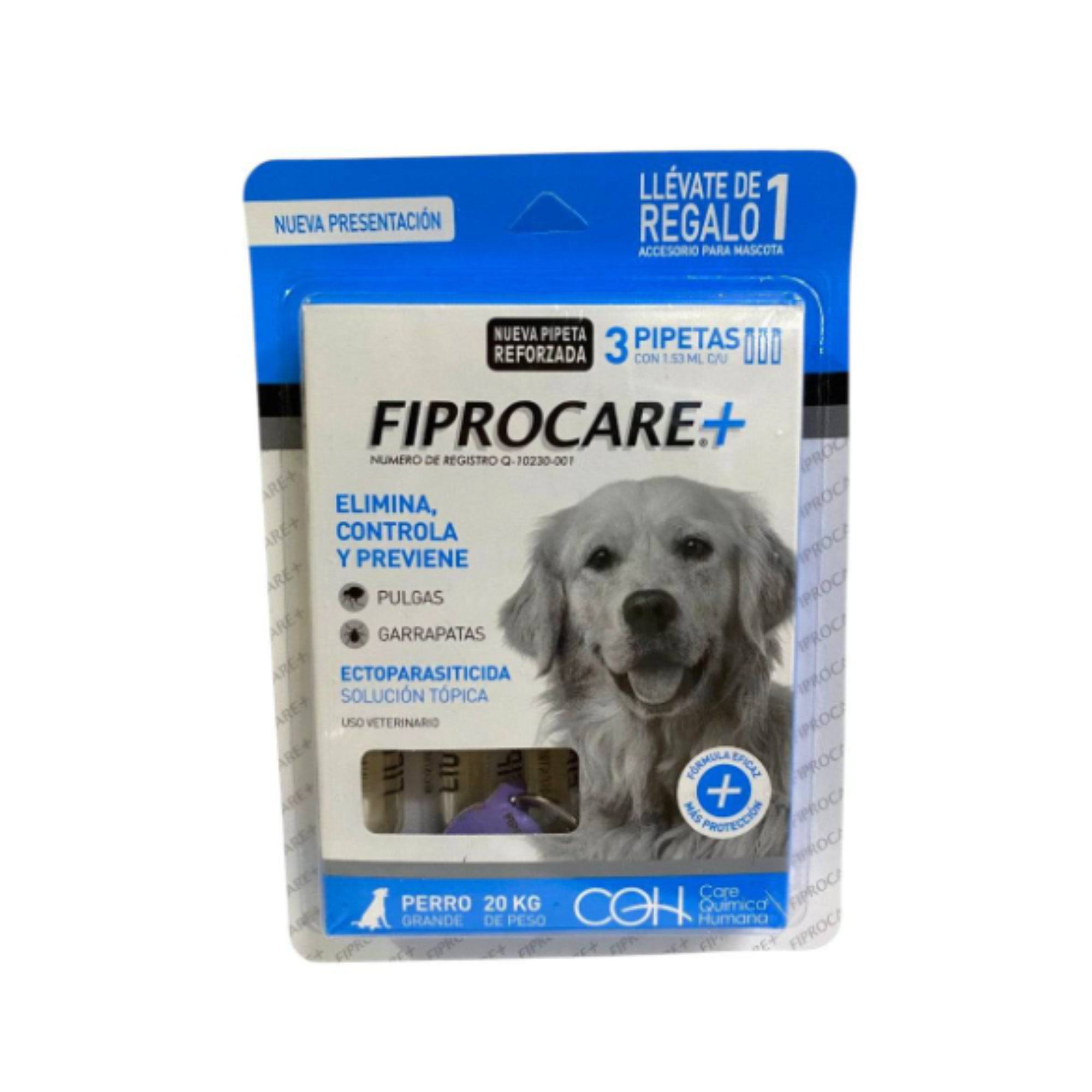 Fiprocare 3 Pipetas para Perro de hasta 20 kg