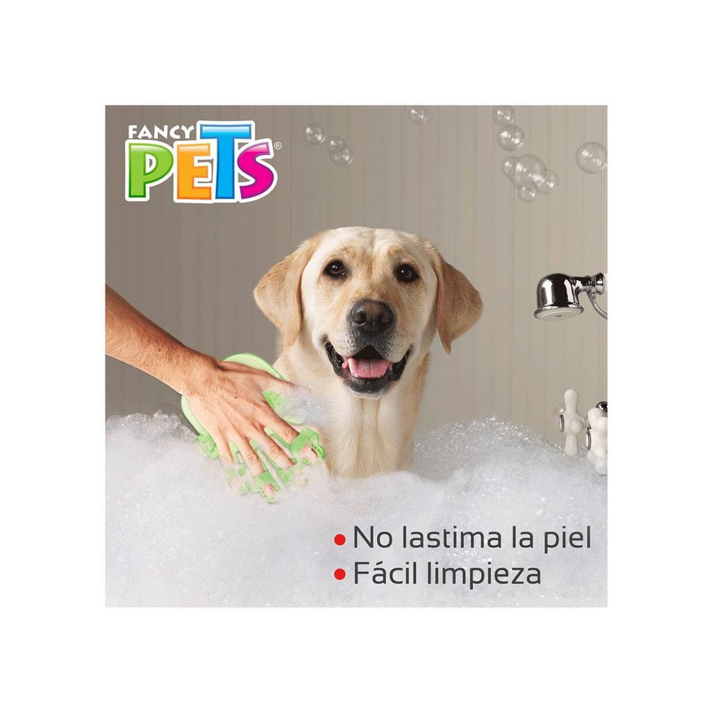 Guante de goma Fancy Pets para retirar pelo suelto de perros y gatos durante el baño