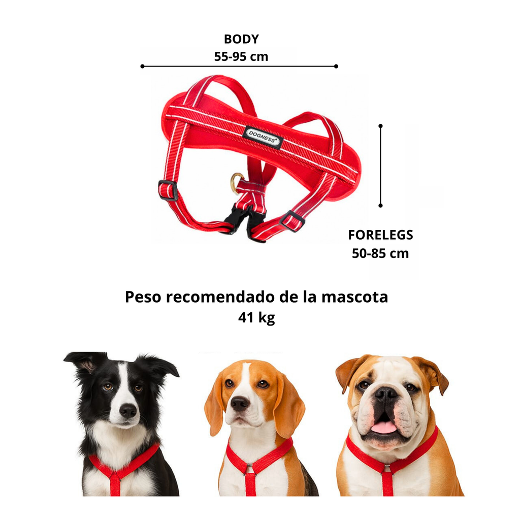 Dogness Pechera Reflectiva Color Rojo Para Perro Talla L
