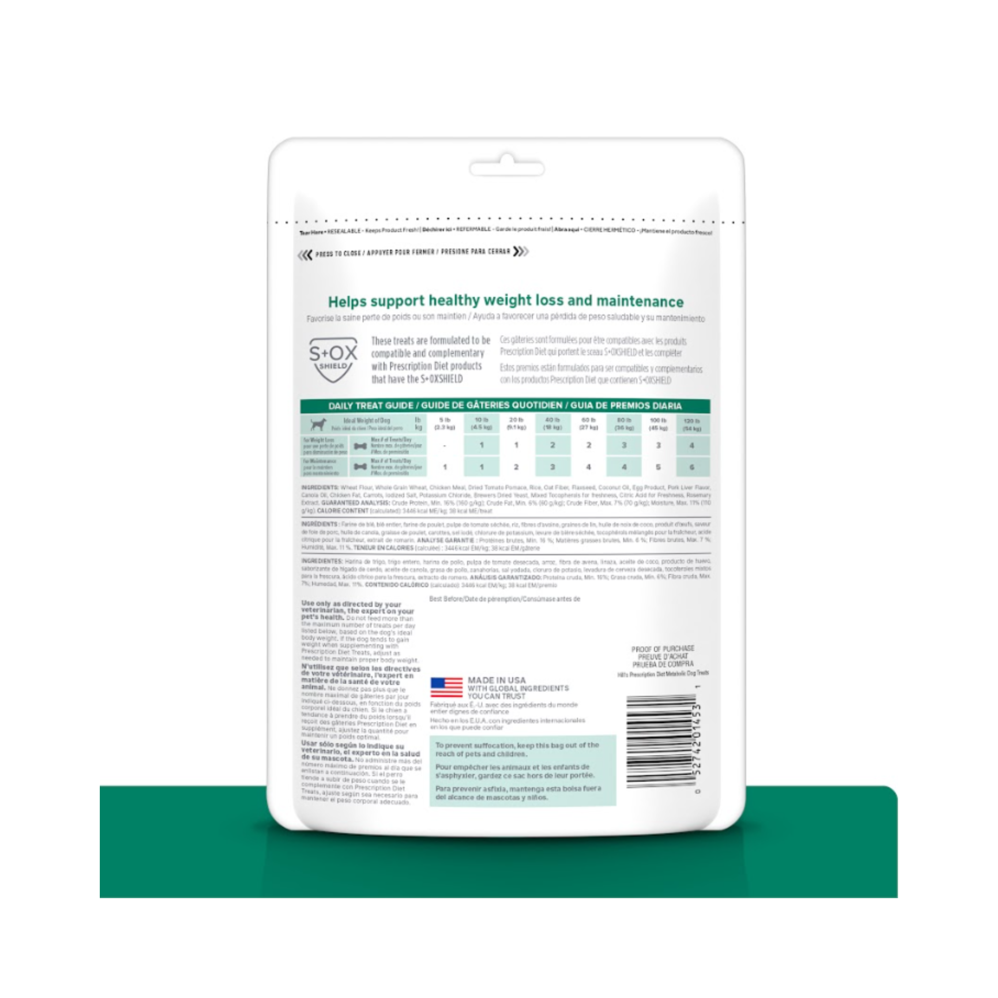 5 Bolsas Hill's Prescription Diet Premios Metabolic Control de Peso para perro 340 g