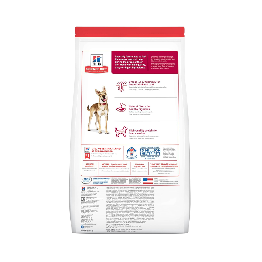 Hill's Science Diet Adult, alimento saludable perro adulto receta de salmón, 6.3 kg