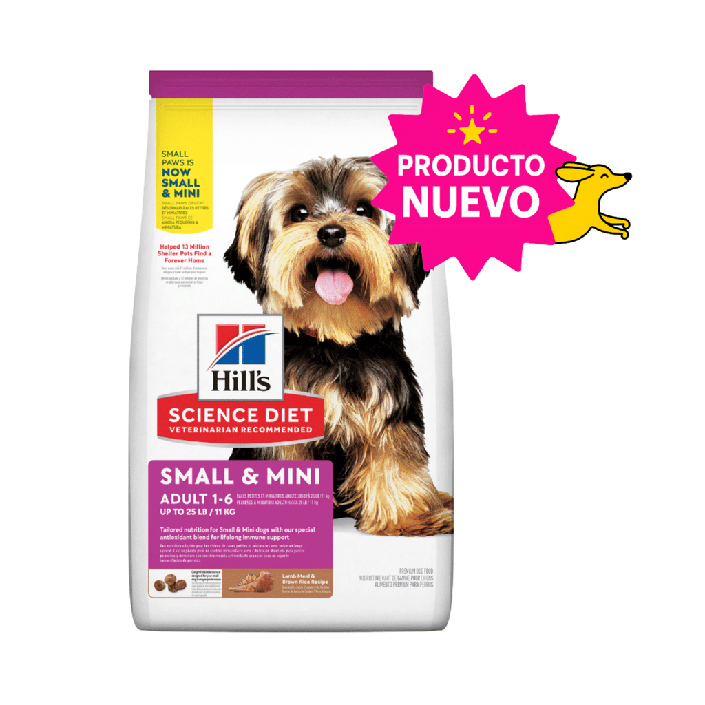Hill's Science Diet Adulto Small and Mini Alimento para Perro Raza Pequeña Sabor Cordero y Arroz 2.04 Kg