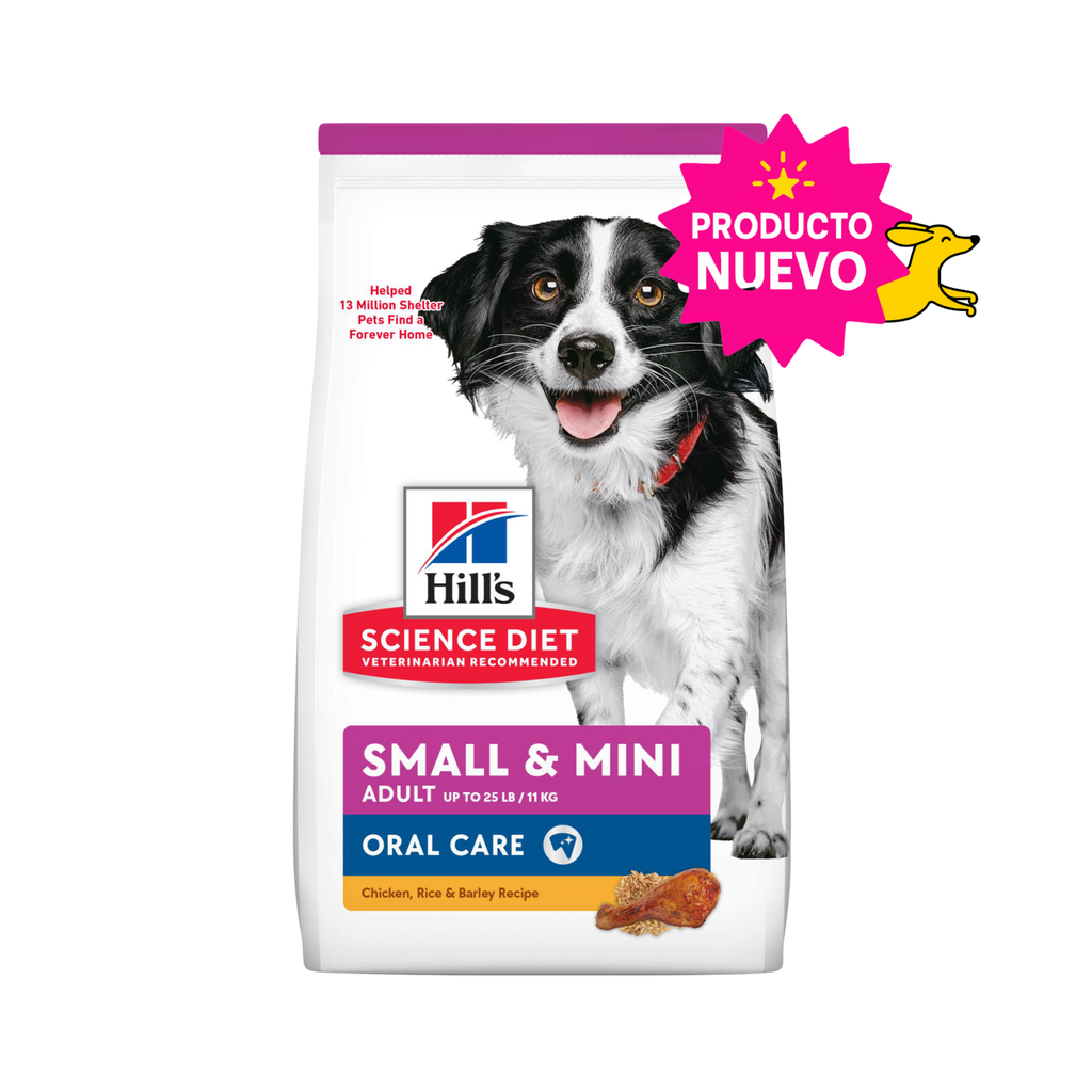 Hill's Science Diet Oral Care Small and Mini, Alimento para Cuidado Dental para perros pequeños y mini 1.814 KG
