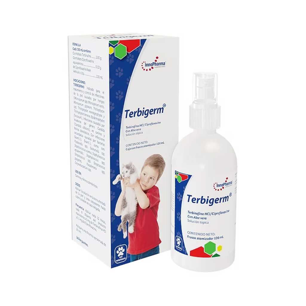 Terbigerm Antimicótico y Antimicrobiano con Aloe Vera Solución Tópica en Frasco de 120 ml Innopharma