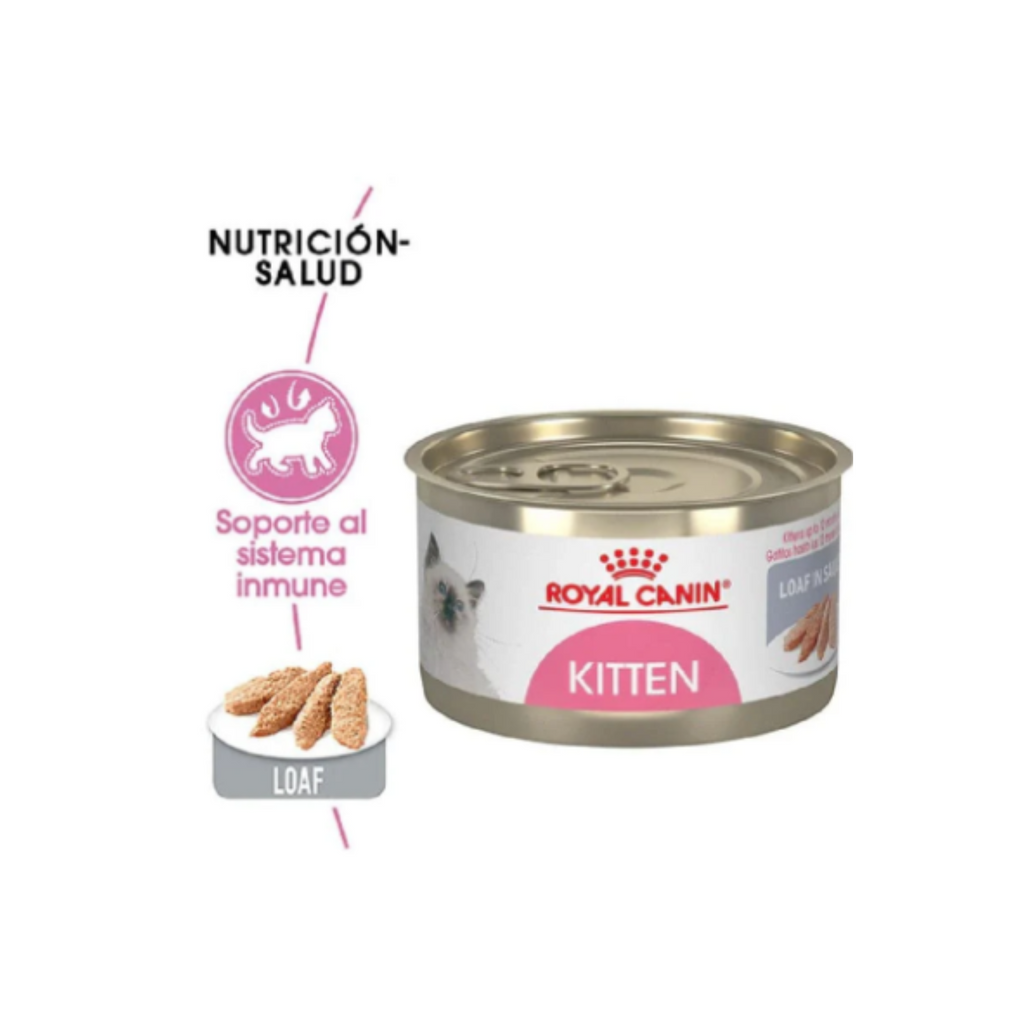 Lata Royal Canin Kitten Loaf in Sauce sabor pollo 145 g para gatitos en crecimiento - AniMALL