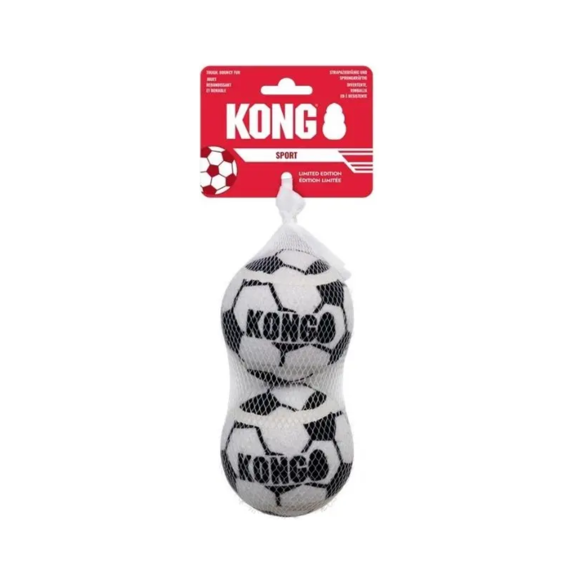 KONG Sport Soccer Balls 2 Balones Grandes para Perro Paquete Edición Mundial 2026 - AniMALL