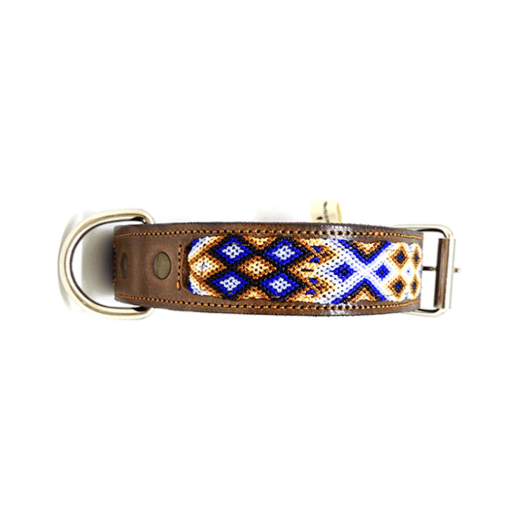Kybopet Collar Artesanal Color Azul Para Perro Talla Extra Chico Ancho
