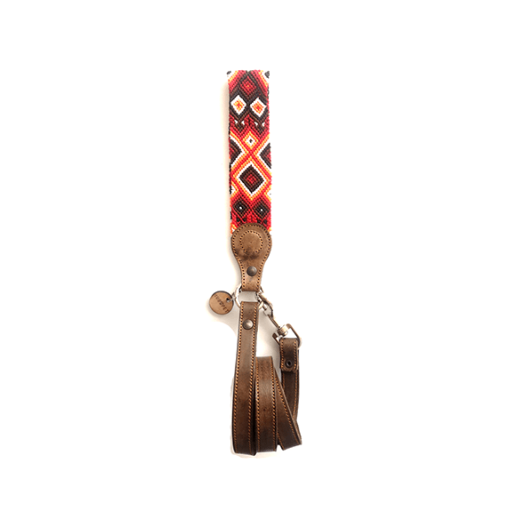 Kybopet Correa Artesanal De Piel Color Rojo Para Perro
