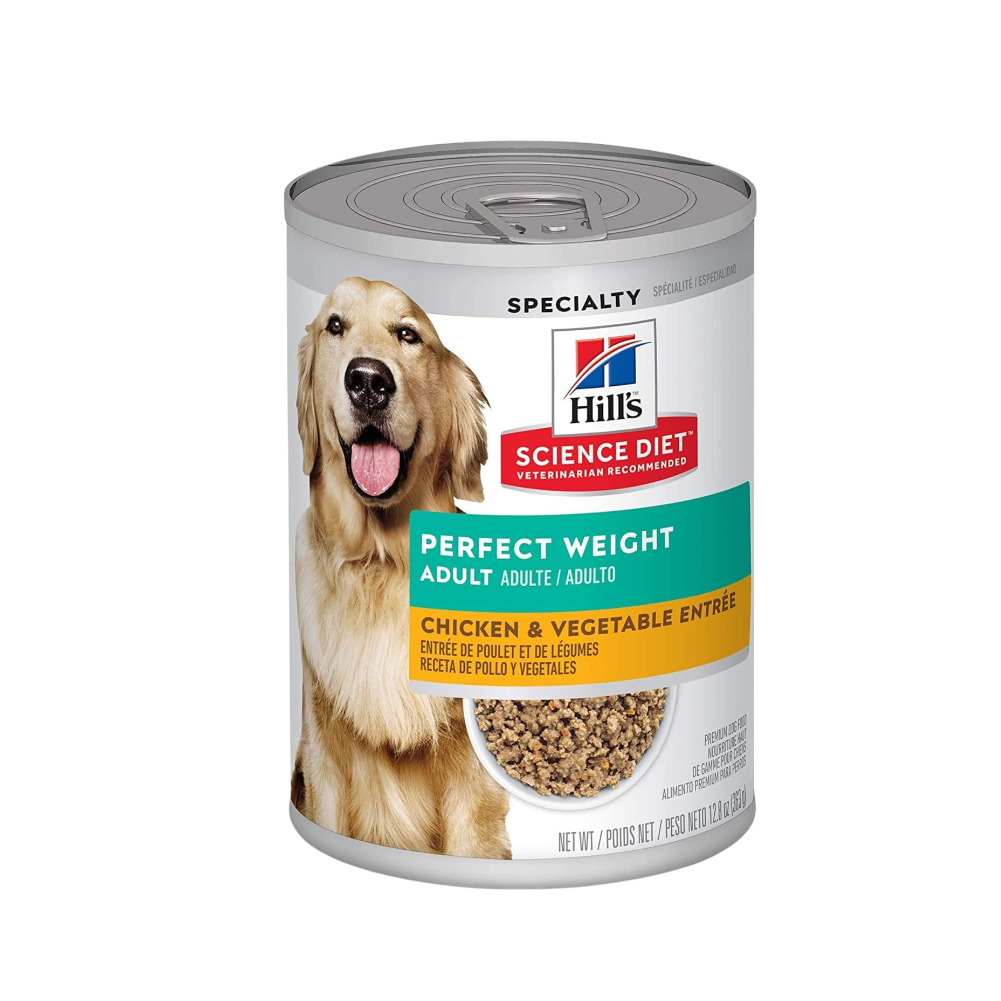 12 Latas Hill's Science Diet Perro Adulto Perfect Weight Sabor Estofado Pollo y Vegetales 354 g