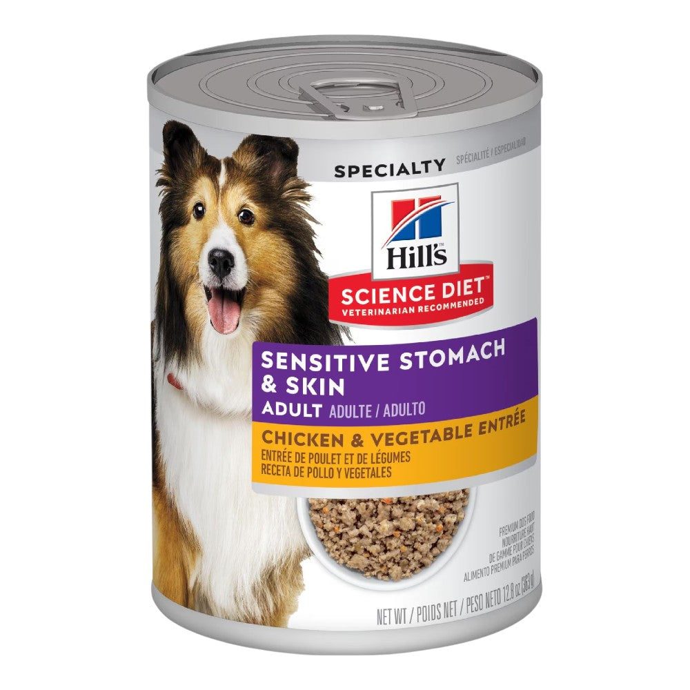 1 Lata Hill's Science Diet Perro Adulto Sensitive Skin and Stomach Piel and Estomago Sensible 363 gr